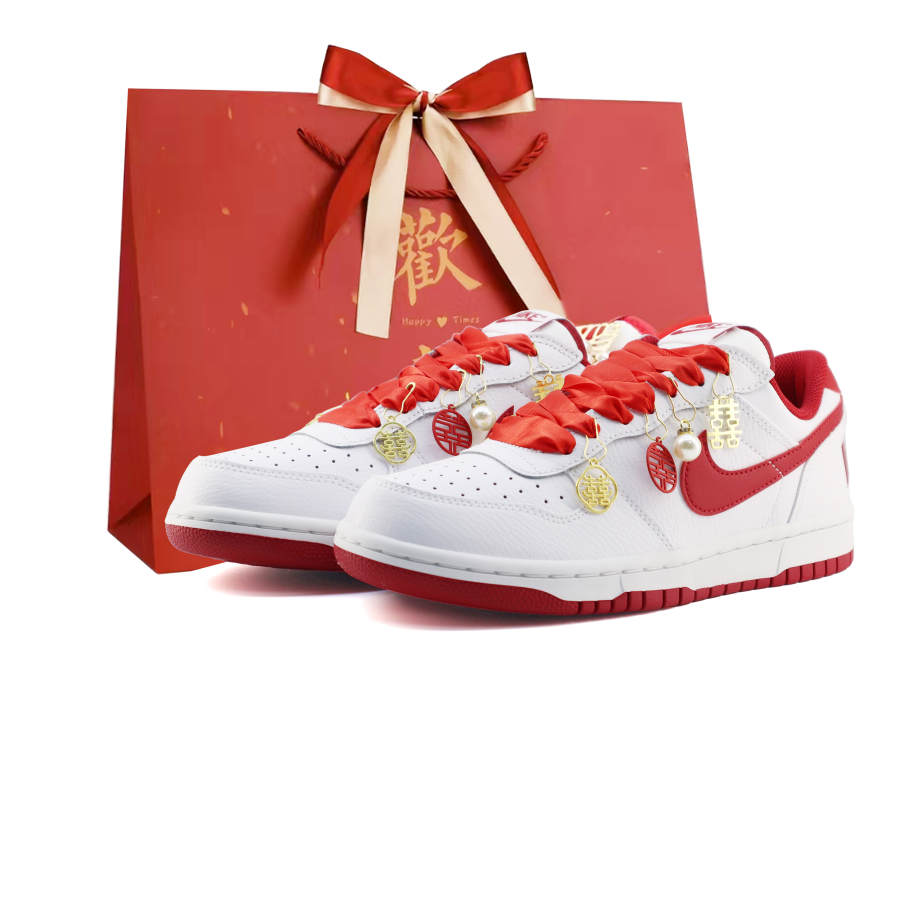 Nike Nike Big NIKE LOW Joyful Union, Blissful Marriage Leather Abrasion Resistant Slip Resistant Low top Skateboard Shoes