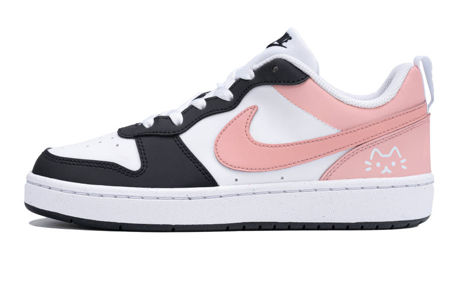Nike Nike Court Borough Abrasion Resistant Slip Resistant Low top Kids' Skateboarding Shoes Black Pink Teenagers
