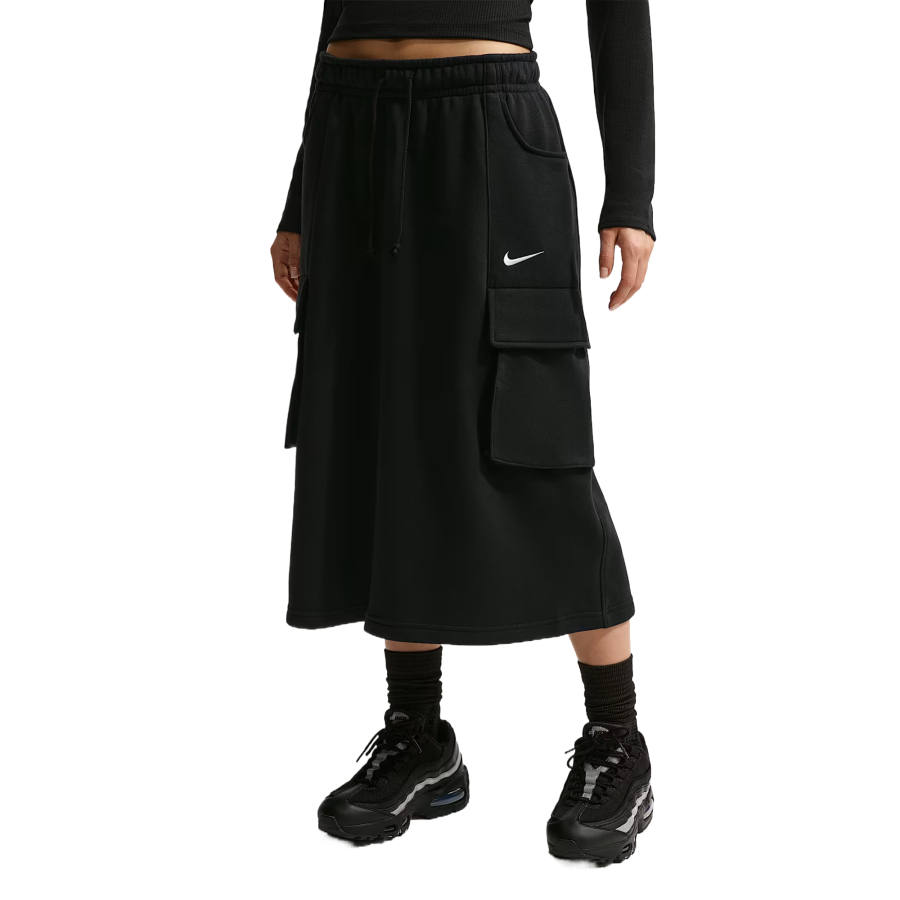 Nike Nike Sportswear Phoenix Fleece Casual Long Skirt Women's Black/Sail White