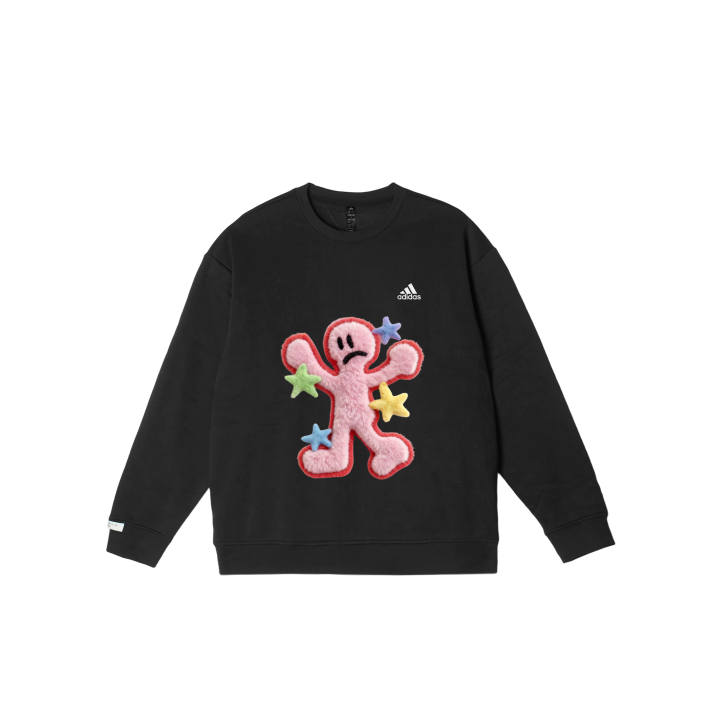Adidas Adidas LABEL Sweatshirts Unisex Black Crew Neck Moderate