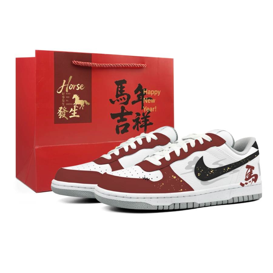 Nike Nike Big Steam Rose, Red Horse On Fire, Special Shopping Bag Abrasion Resistant Slip Resistant Low top Skateboard Shoes