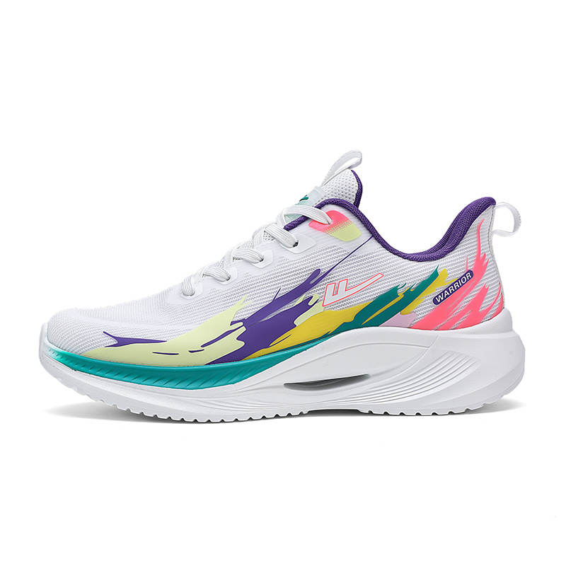 Warrior Fabric Cushioning Coverage Abrasion Resistant Lightweight Low top Running Shoes Men's White Pink Purple Yellow