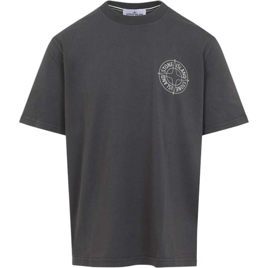 Stone Island Logo Printed Crewneck T-Shirt