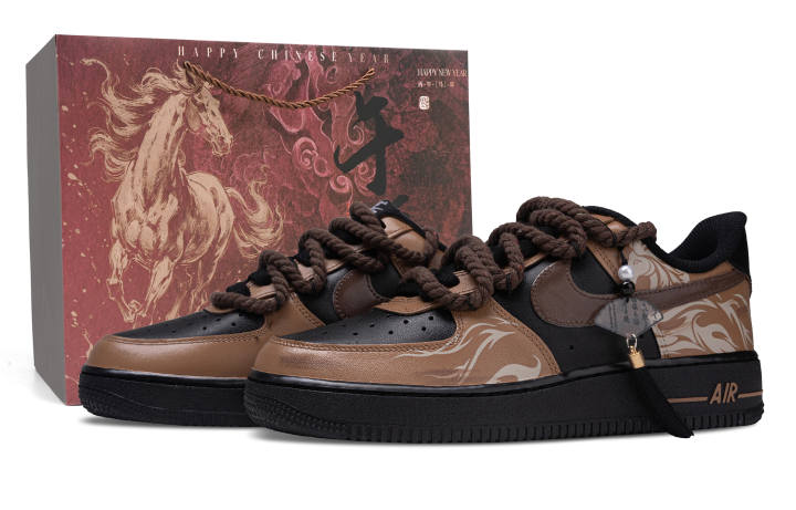 Nike Nike Air Force 1 Galloping Into A New Journey Abrasion Resistant Abrasion Resistant Low top Skateboard Shoes Unisex