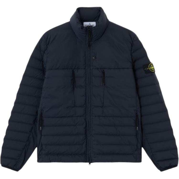 STONE ISLAND Down Jackets Men's Marine Blue Stand Collar Moderate