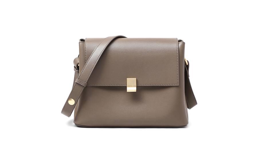VINEY Cow Leather Shoulder Bag, Crossbody Bag Women's Dark Tea Brown