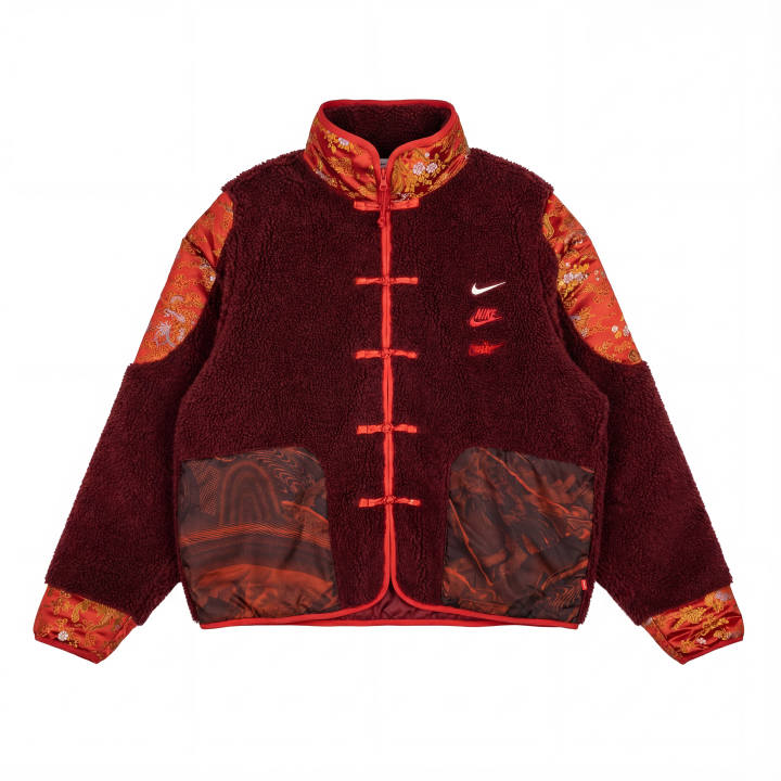 Nike Nike Velvet Jackets Unisex Team Red Color Stand Collar Thickened