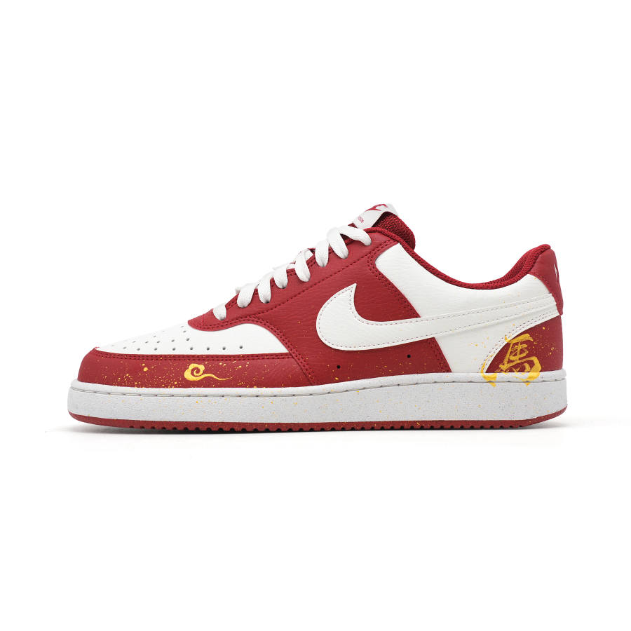 Nike Nike Court Vision Golden Horse Welcome Spring Abrasion Resistant Low top Skateboard Shoes Men's Red White