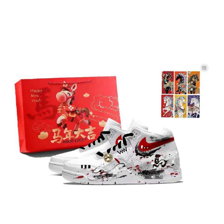 Nike Nike Flight Legacy Abrasion Resistant High top Vintage Basketball Shoes Men's Red White