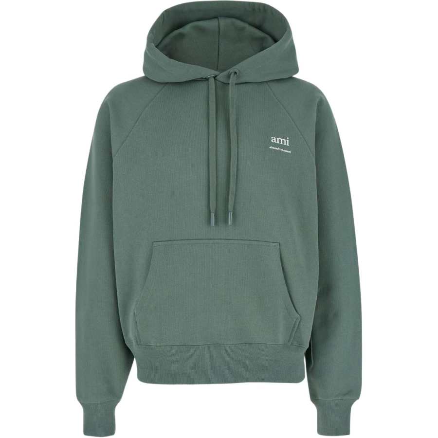 AMIPARIS Ami Paris Ami De Coeur Logo Printed Drawstring Hoodie