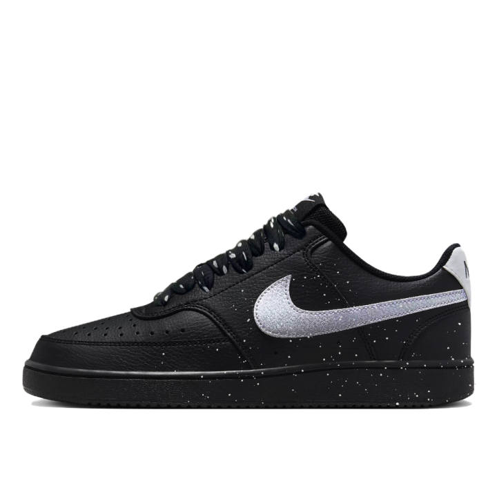 Nike Nike Court Vision 1 Ink Silver Script Abrasion Resistant Low top Skateboard Shoes Unisex Black