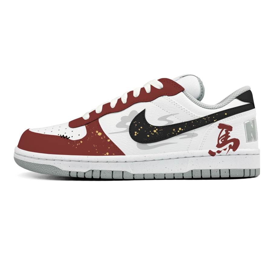 Nike Nike Big Steam Rose, Crimson Horse On Fire Abrasion Resistant Slip Resistant Low top Skateboard Shoes Men's