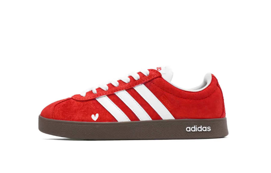 Adidas Adidas VL COURT 2.0 Scarlet Berry Red Abrasion Resistant Low top German Army Trainers Unisex Red White