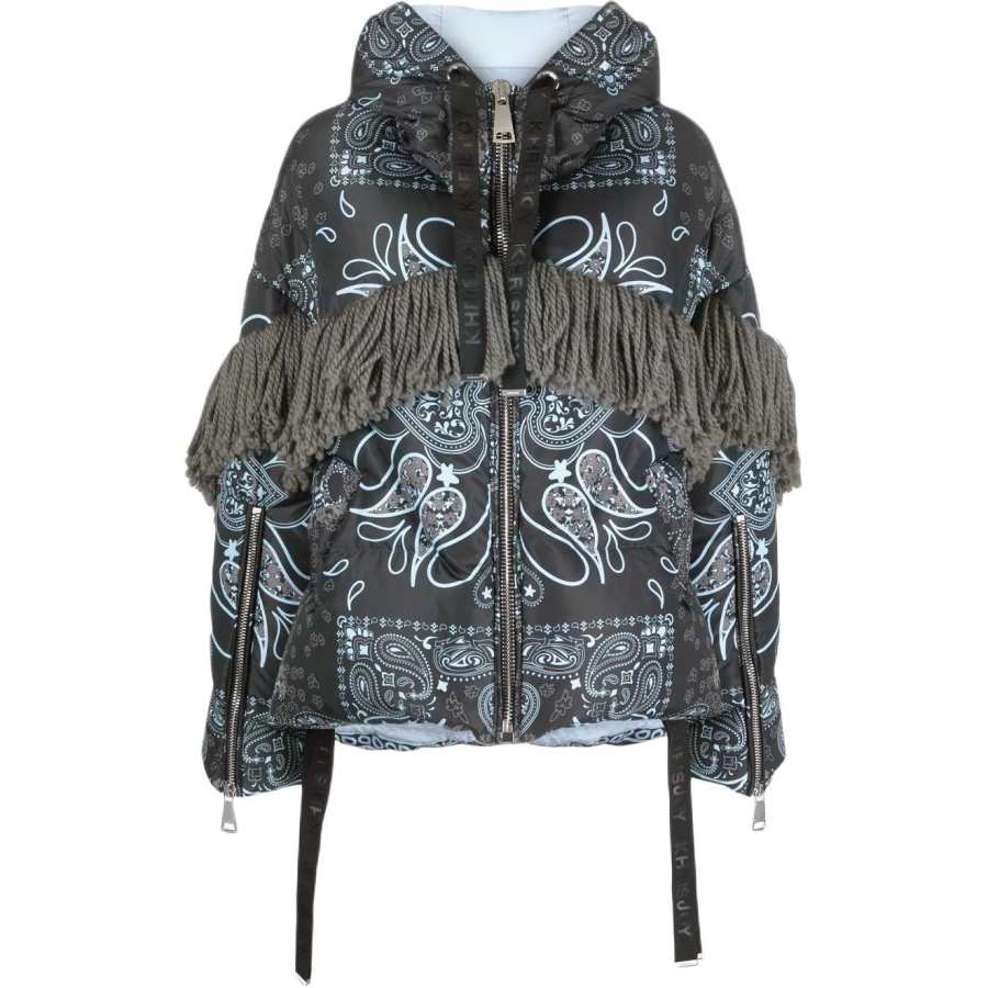 KHRISJOY Jackets Women's Blue Hooded Moderate