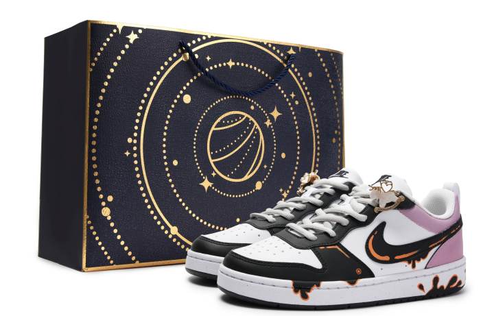 Nike Nike Court Borough Synthetic Leather Breathable Lightweight Cushioning Slip Resistant Abrasion Resistant