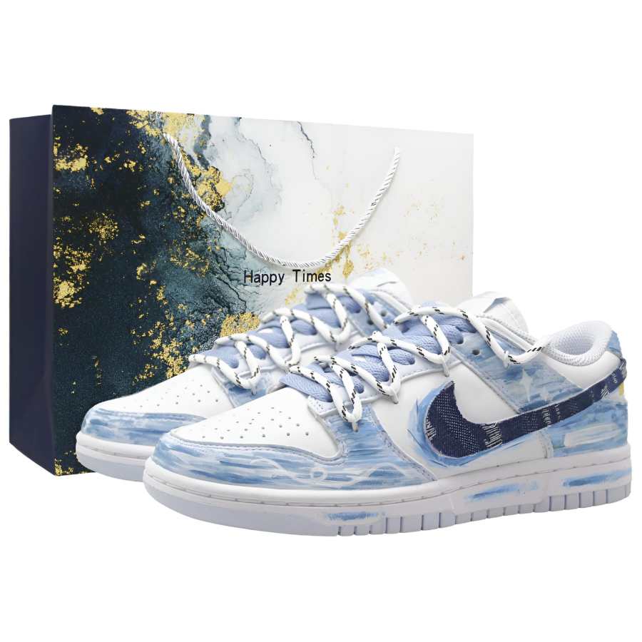Nike Nike Dunk Shopping Bag, Yuanjing Creation Abrasion Resistant Slip Resistant Low top Skateboard Shoes Unisex Mist Blue