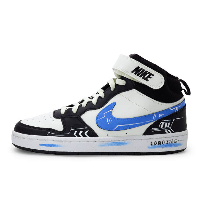 Nike Nike Court Borough 2 Code Name 001 Leather Slip Resistant Abrasion Resistant Balance