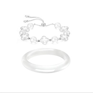 JIANGSUOXINYU Glass Cat's Eye Bangles Women's