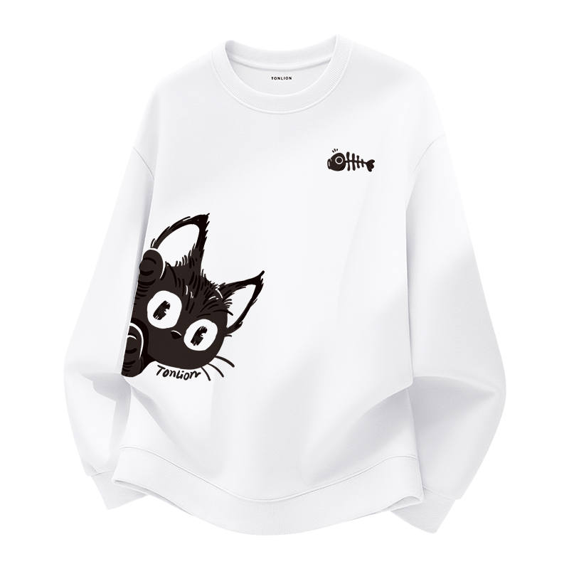 Tonlion Sweatshirts Unisex Crew Neck Moderate Regular