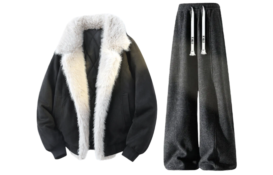 X1617 Casual Sportswear Unisex Stand Collar Thickened And Fleece Lined