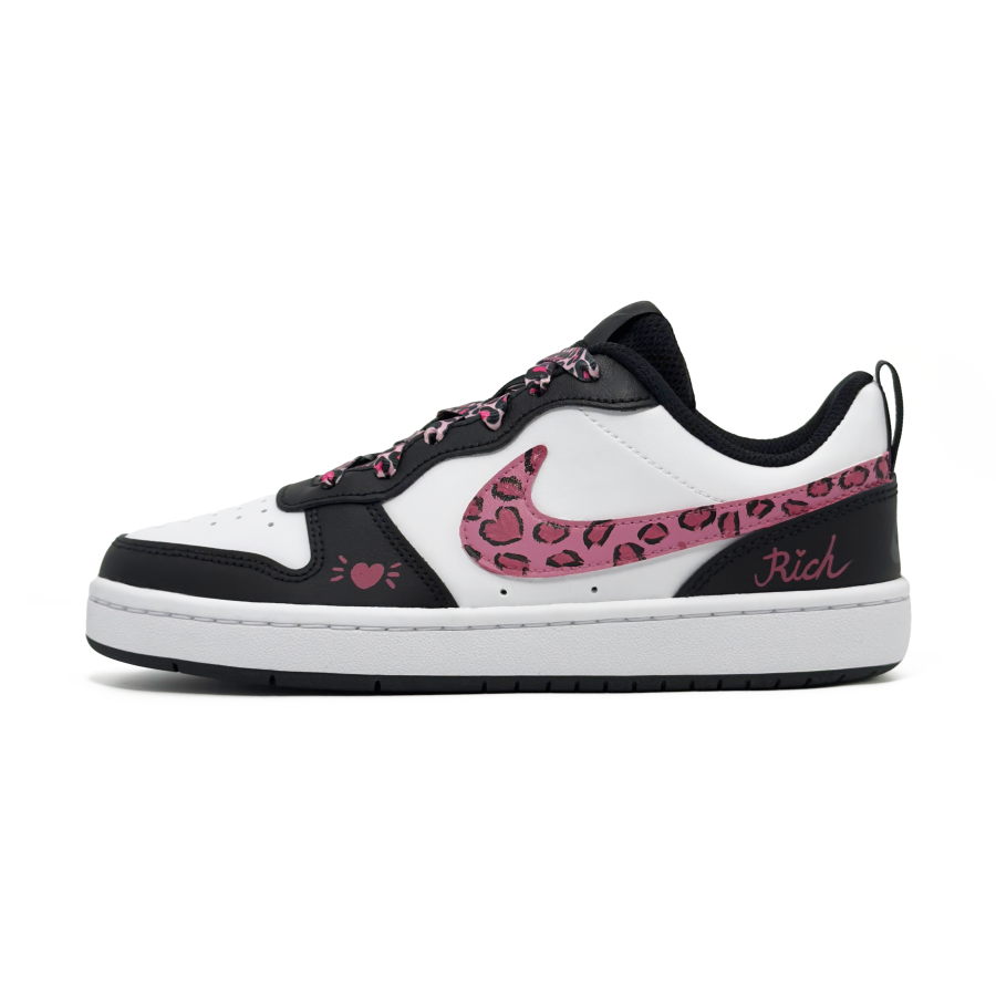 Nike Nike Court Borough Leather Low top Kids' Skateboarding Shoes Black White Unisex