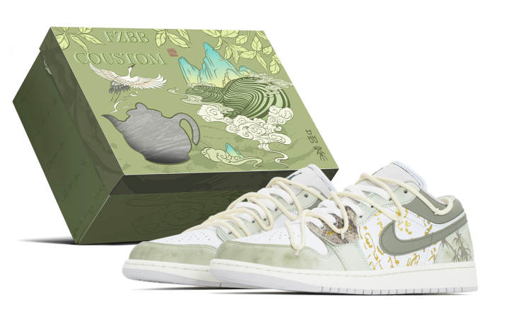 Jordan Jordan Air Jordan 1 Box, Mountains And Seas With Sacred Text, Ancient Wood With Spirit Abrasion Resistant