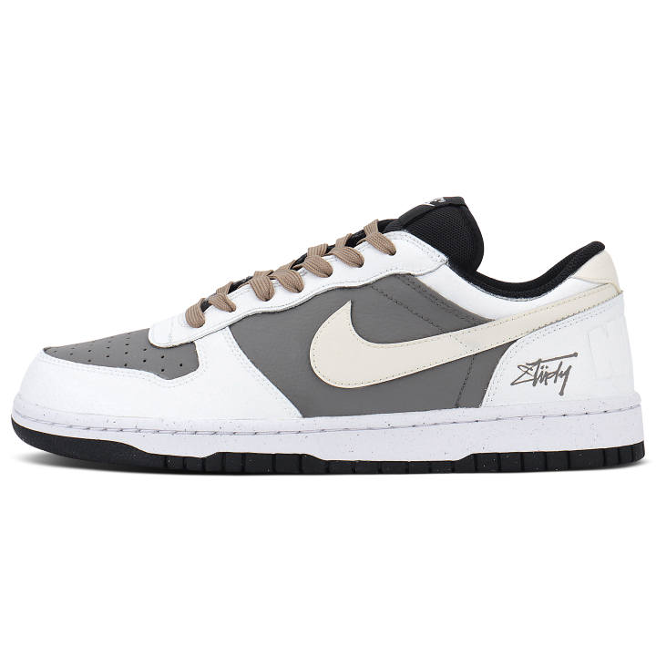 Nike Nike Big Abrasion Resistant Height Increasing Low top Skateboard Shoes Men's White Gray
