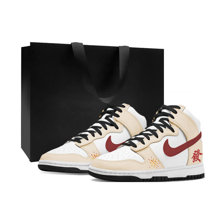 Nike Nike Dunk Thermal Cushioning Abrasion Resistant High top Skateboard Shoes Women's Beige