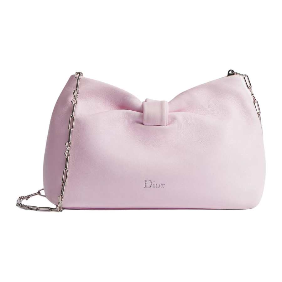 DIOR Sheepskin Clutch Shoulder Bag Small Women's Dreamy Pink