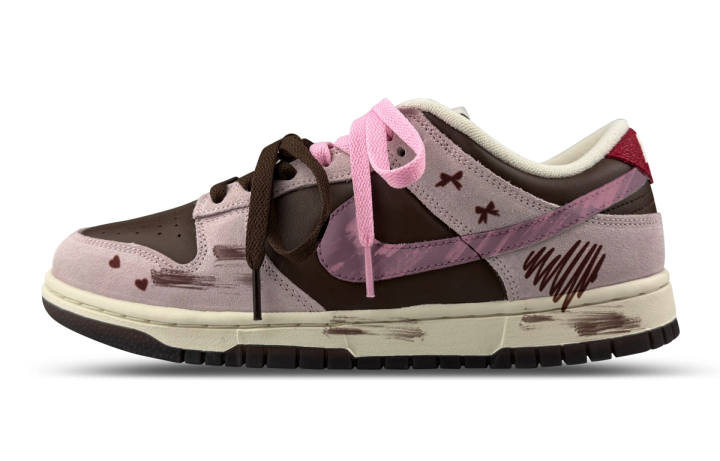 Nike Nike Dunk Abrasion Resistant Breathable Slip Resistant Low top Skateboard Shoes Unisex Purple Brown
