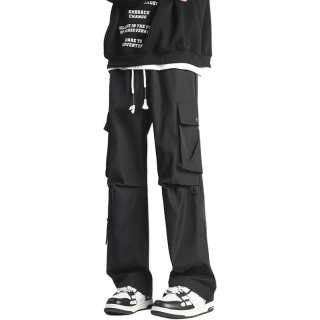 MONTVOO Casual Pants Unisex Thickened And Fleece Lined Straight Fit Pants