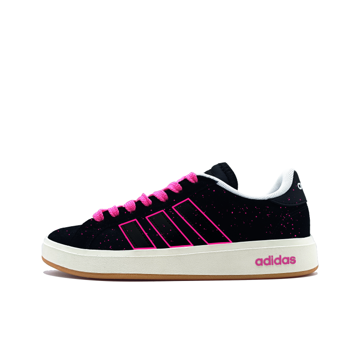 Adidas Adidas Grand Court Base 00s Dark Chocolate Raspberry Synthetic Leather, Split Cow Leather Abrasion Resistant