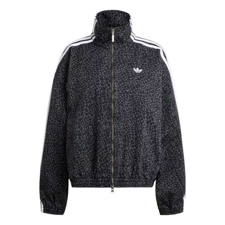 Adidas Originals striped mockneck jacket