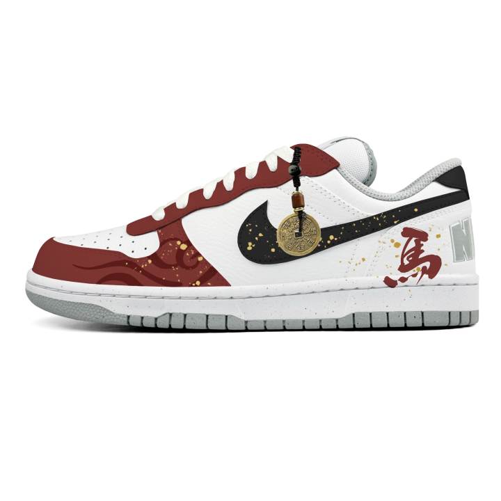 Nike Nike Big Steam Rose, Auspicious Clouds New Year's Blessing Abrasion Resistant Slip Resistant Low top Skateboard Shoes