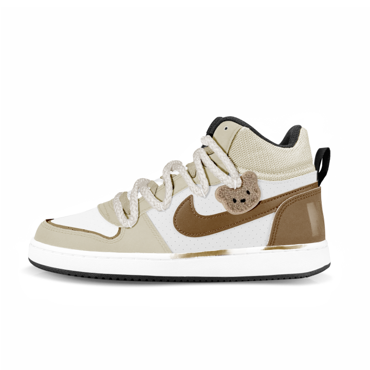 Nike Nike Warm Day Bear Synthetic Leather Slip Resistant Mid top Skateboard Shoes Brown Unisex