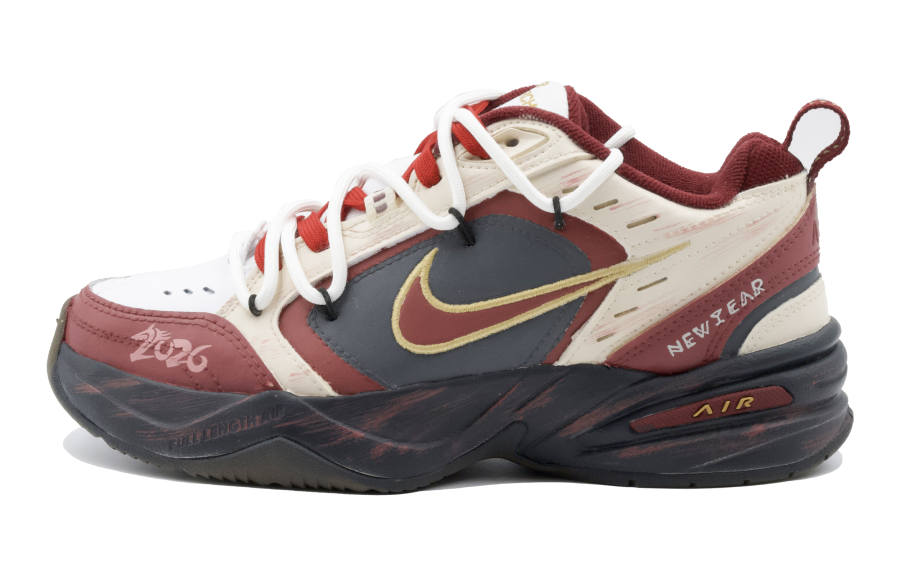 Nike Nike Air Monarch 4 Leaping Ahead Abrasion Resistant Abrasion Resistant Low top Casual Shoes Unisex Red White