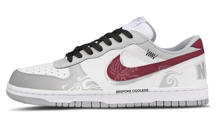Nike Nike Big Plain Brocade Leather Abrasion Resistant Abrasion Resistant Low top Skateboard Shoes Men's Gray Red