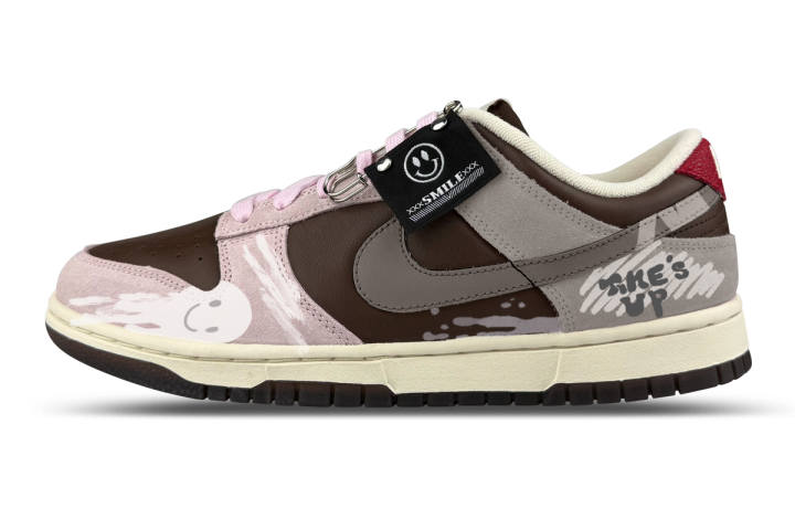 Nike Nike Dunk Abrasion Resistant Breathable Low top Skateboard Shoes Unisex Purple Brown