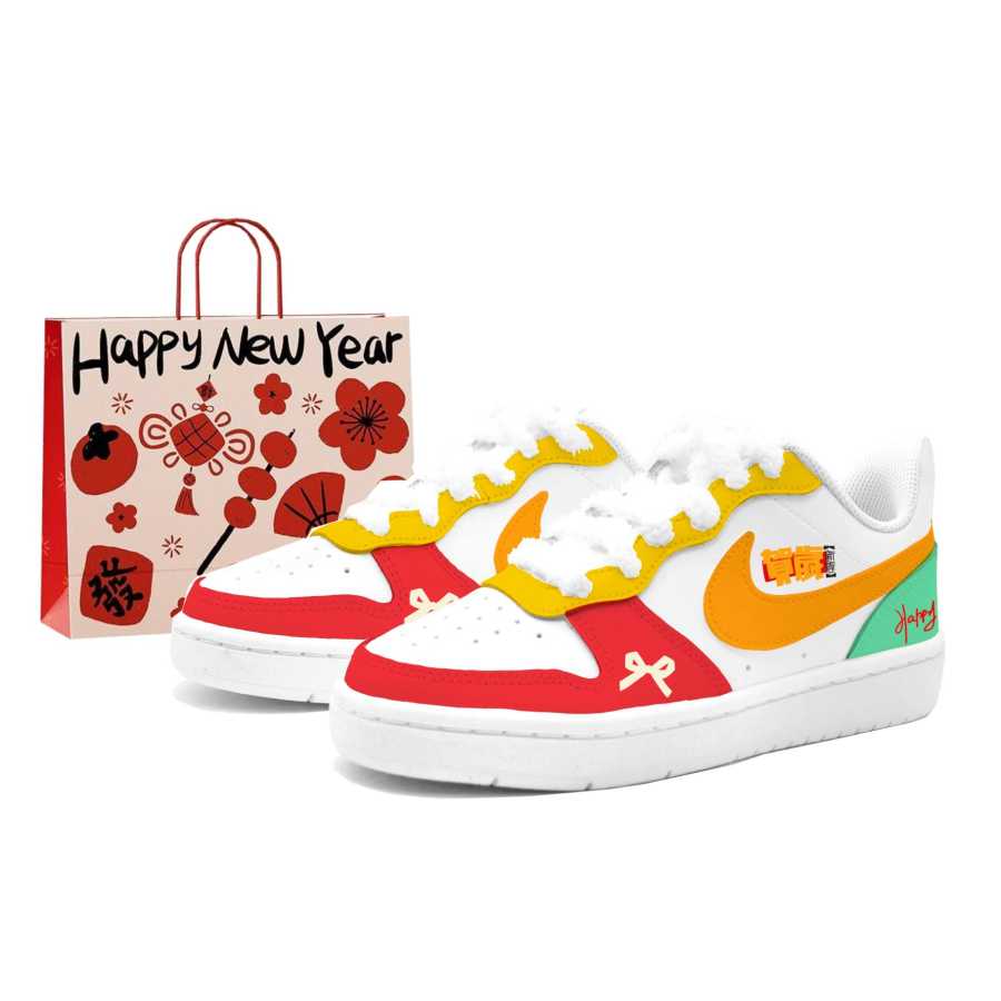 Nike Nike Court Borough 2 Multicolor Year Of The Rabbit, Made By Kung Fu Rabbit Leather