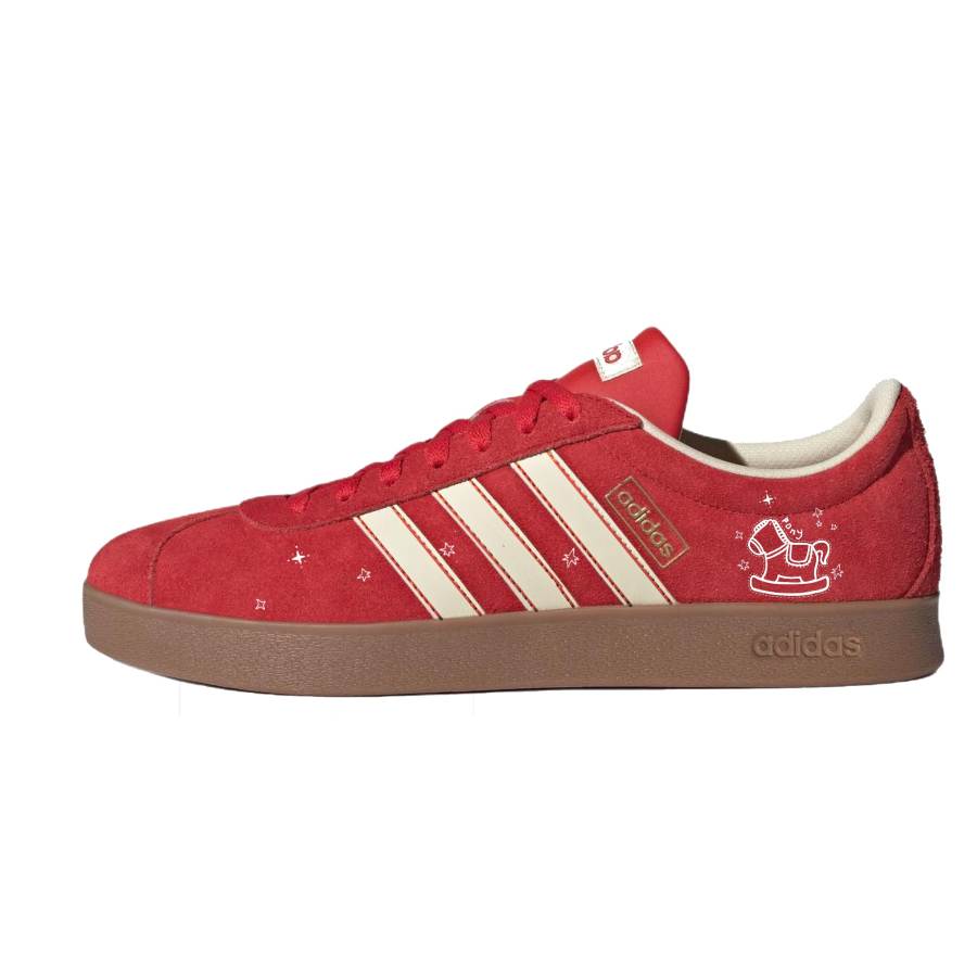 Adidas Adidas Vl Court Classic Red Mane Star Abrasion Resistant Slip Resistant Low top Skateboard Shoes Unisex Red