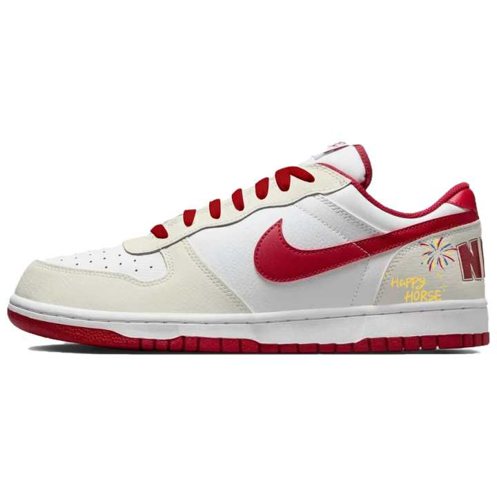 Nike Nike Big Flame Red Swift Joy Cushioning Abrasion Resistant Lightweight Breathable Low top Skateboard Shoes Men's Ecru