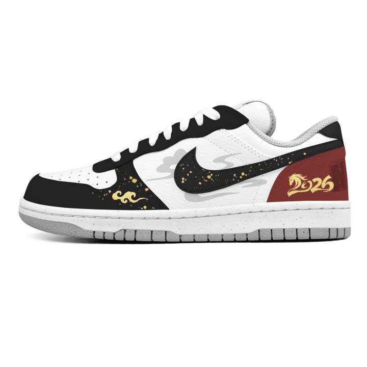 Nike Nike Big Skateboard Shoes Men's Low Top White/Red/Black/Gold