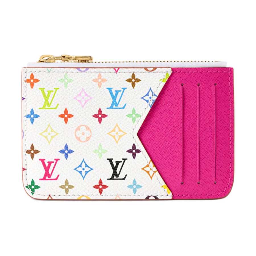 LOUIS VUITTON Takashi Murakami Collaboration Romy Coated Canvas Card Holder Card Holder Women's White