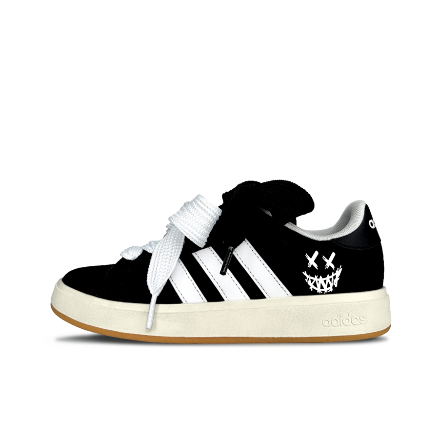 Adidas Adidas Grand Court Base 00s Smirk Abrasion Resistant Abrasion Resistant Low top Skateboard Shoes Unisex Black White