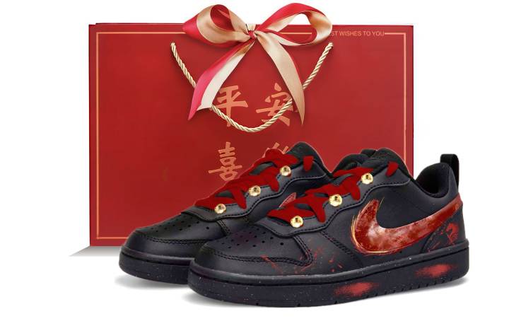 Nike Nike Court Borough 2 Low top Skateboard Shoes Women's Black Red