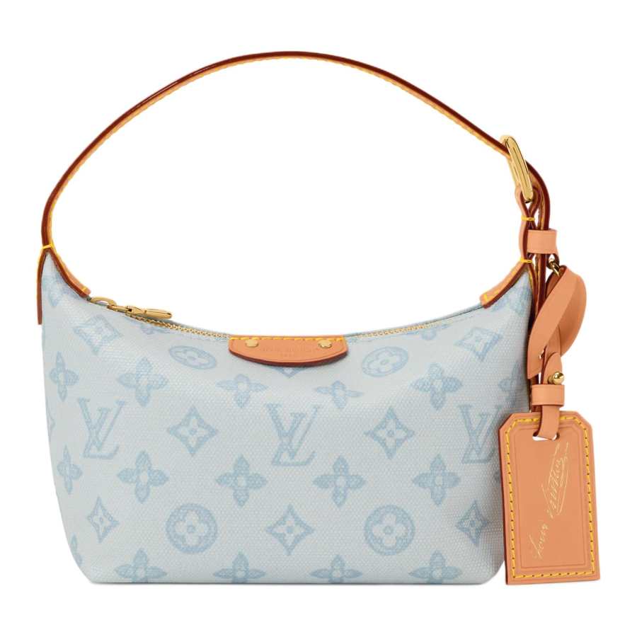 LOUIS VUITTON Coated Canvas Lunch Bag, Handbag, Shoulder Bag Women's Blue & Brown