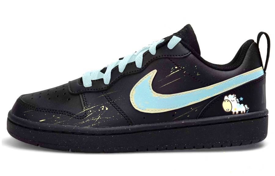 Nike Nike Court Borough 2 Low top Kids' Skateboarding Shoes Black Blue Teenagers