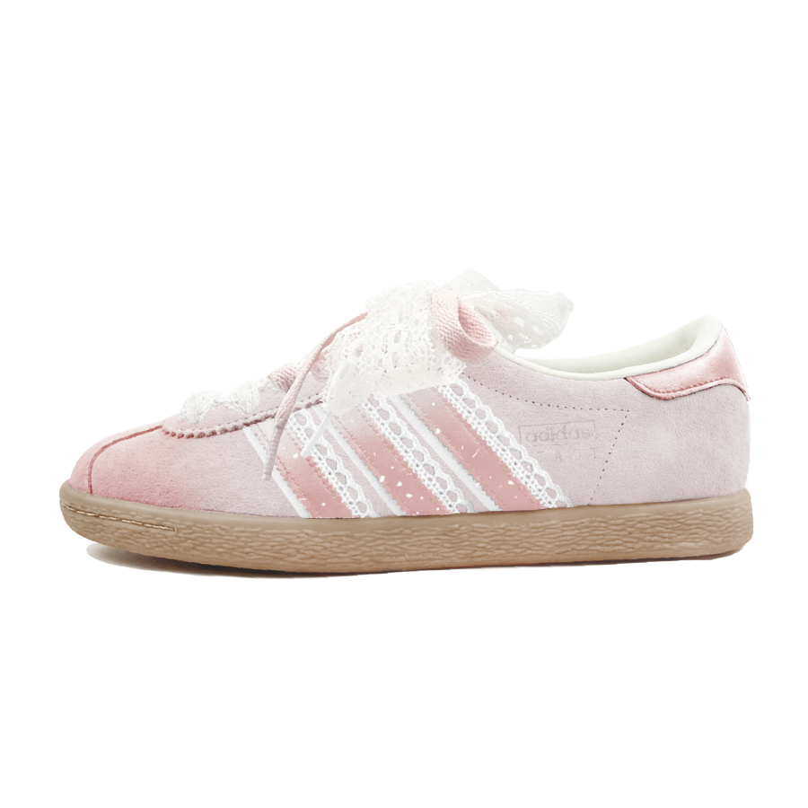 Adidas Neo Peach Pink Butterfly Suede Slip Resistant Low top Skateboard Shoes Unisex Pink