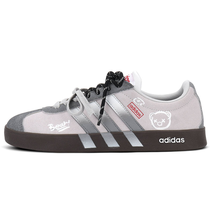 Adidas Adidas Vl Court Classic Coverage Balance Abrasion Resistant Low top Skateboard Shoes Unisex Silver Gray
