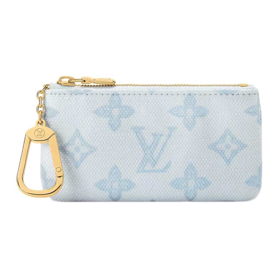 LOUIS VUITTON Coated Canvas Coin Purse Key Pouch Small Women's Blue